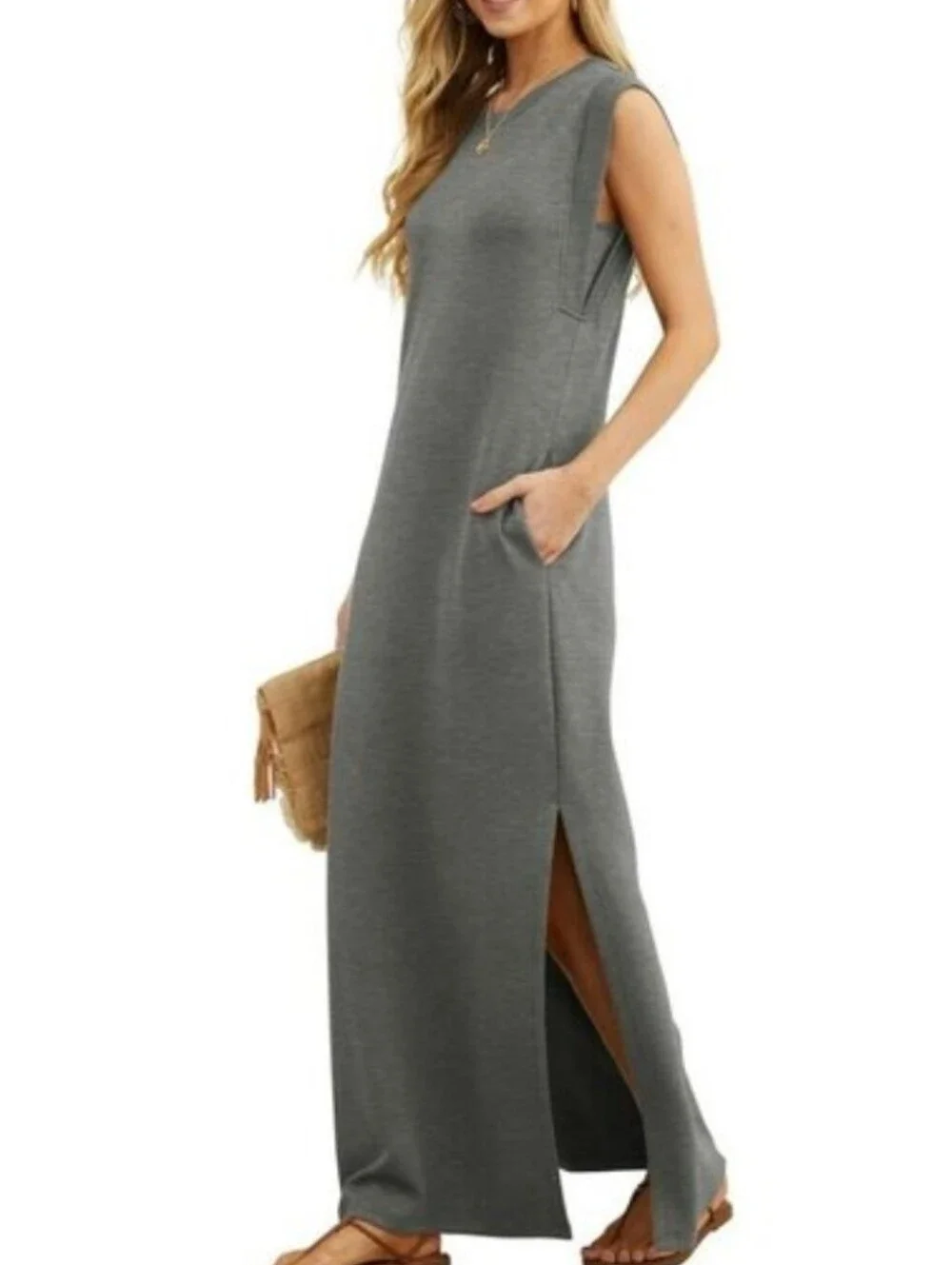 Grecerelle Heathered Grau Maxi Dress